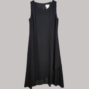 Danny & Nicole Dress Womens 18 Black Sleeveless Maxi High Low Sheer Goth Witchy‎